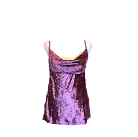 FREE PEOPLE “Intimately” All Night Mauve Velvet Tunic Sleeveless Camisole NWT! - Picture 2 of 10